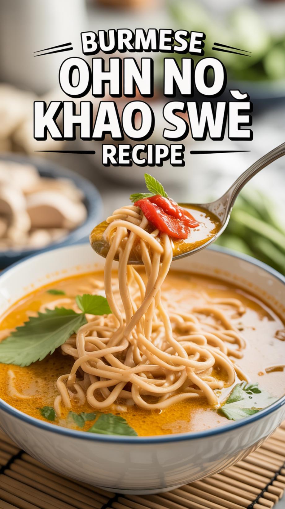 Burmese Ohn No Khao Swè Recipe